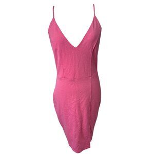 Leith Pink Sleeveless V-Neck Spaghetti Strap Dress Size M Medium